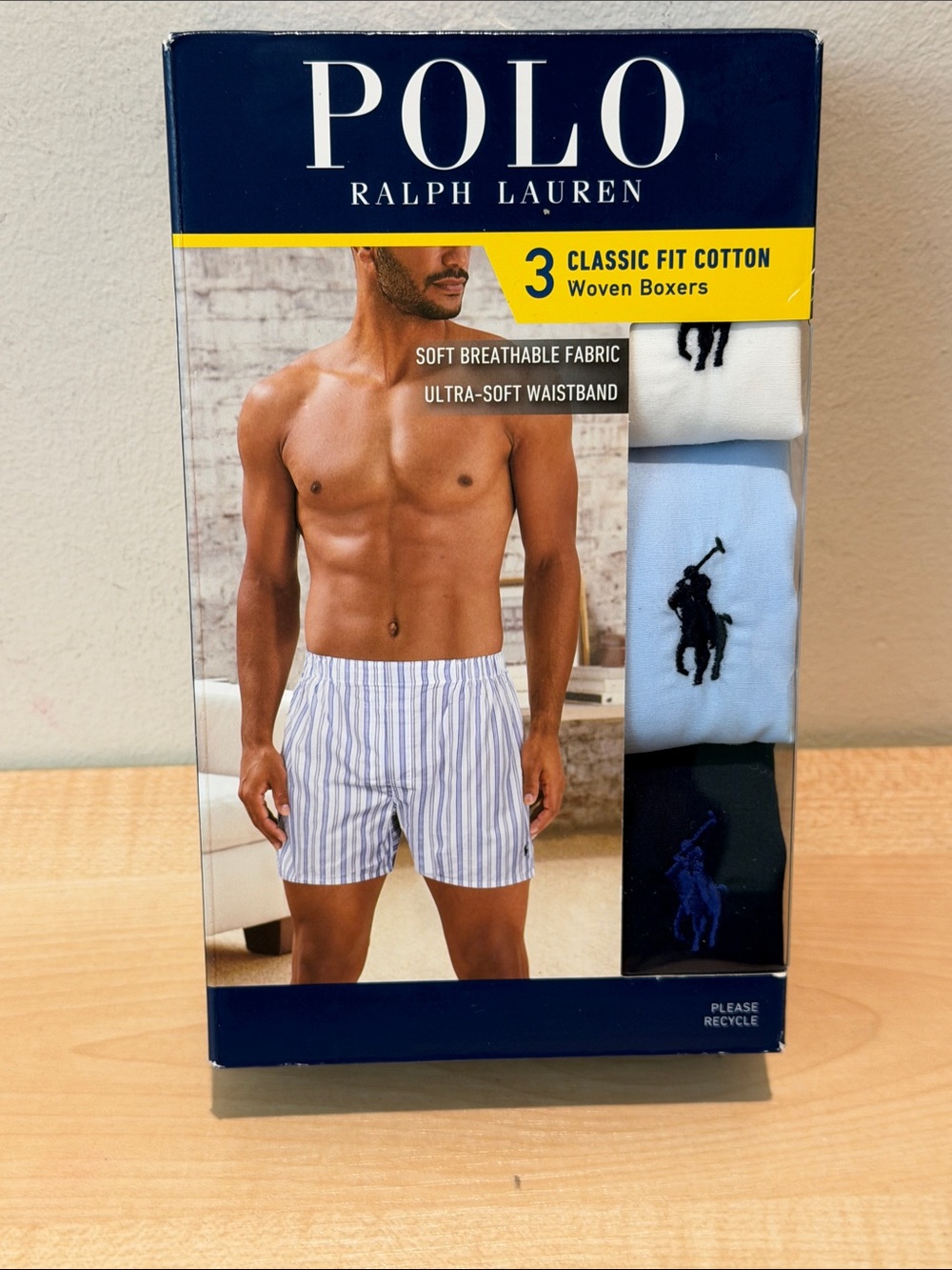 Polo Classic Fit Cotton Boxer Shorts - 3 Pack/3 Solid Colors - L